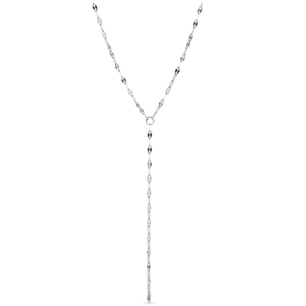 Silver Y Lariat Necklace – Hypoallergenic, Water & Tarnish-Resistant, Durable
